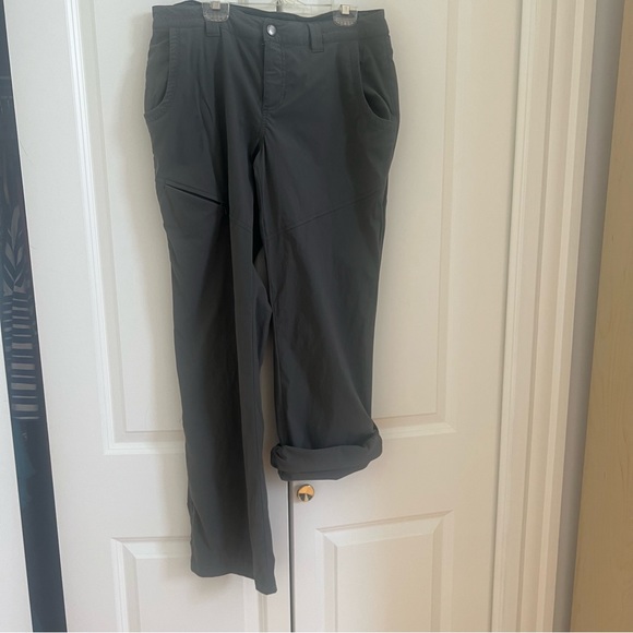 Eddie Bauer Pants Sz 6 Travex Roll-Up Active Pants charcoal grey Secure Pockets - Picture 3 of 9